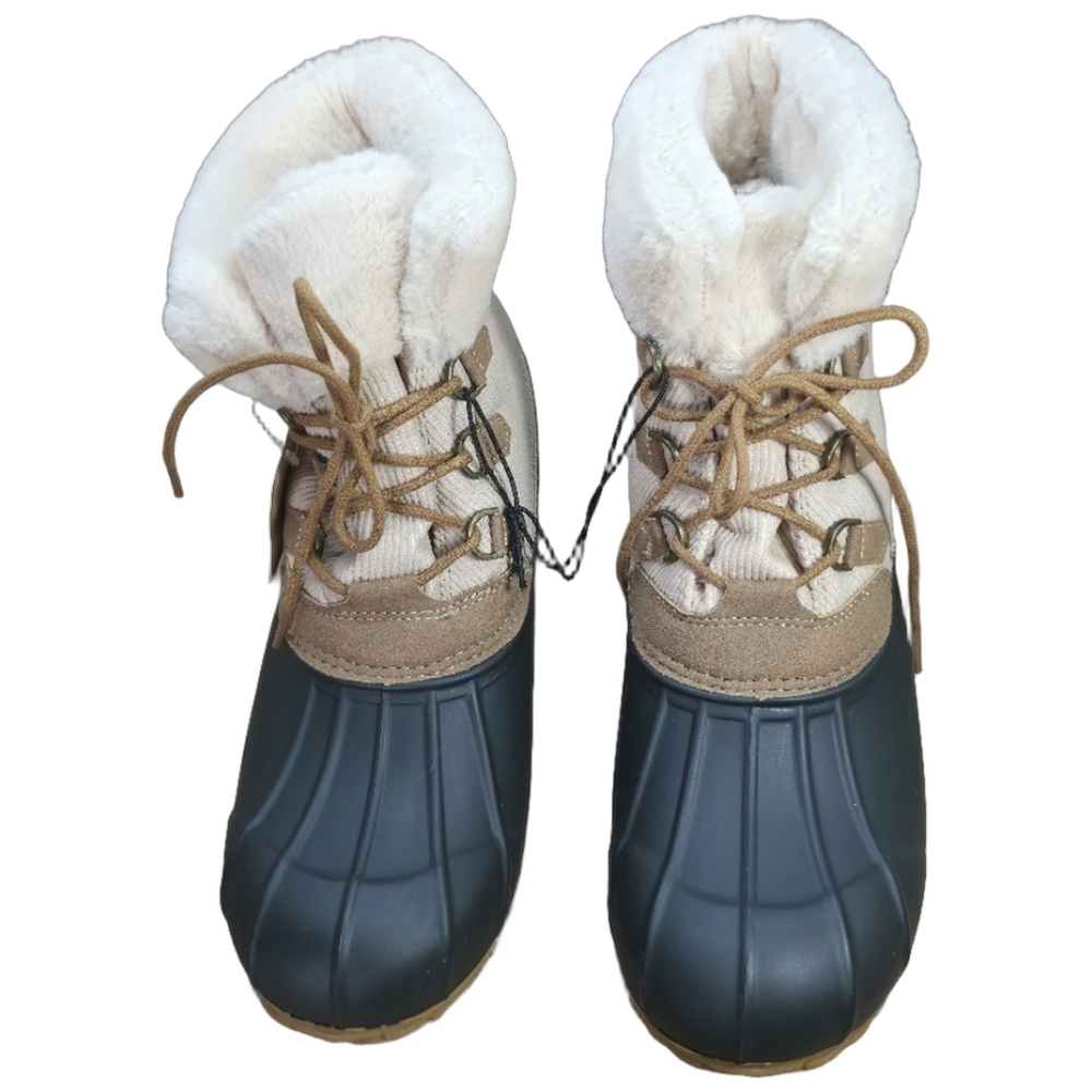St. John's Bay Cream and Blue Winter Duck Boots Size 11 - Picture 4 of 10